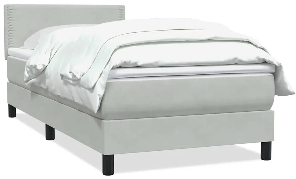 ΚΡΕΒΑΤΙ BOXSPRING ΜΕ ΣΤΡΩΜΑ ΑΝΟΙΧΤΟ ΓΚΡΙ 100X210 ΕΚ. ΒΕΛΟΥΔΙΝΟ 3316101