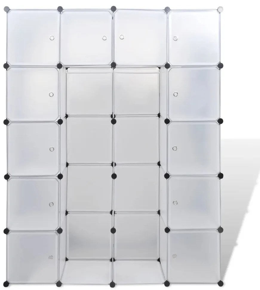 vidaXL Ντουλάπα Σπονδυλωτή 14 Τμήματα Άσπρη 37 x 146 x 180,5 εκ