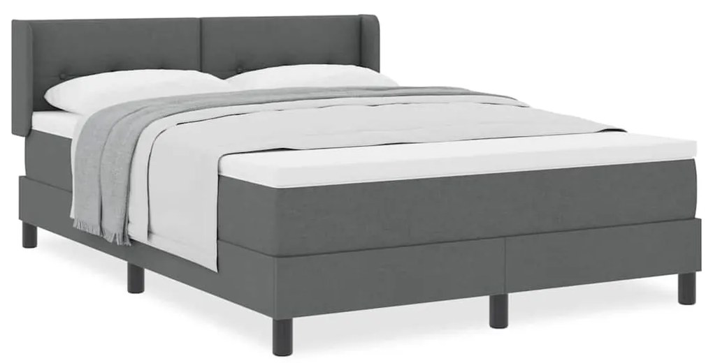 vidaXL Κρεβάτι box spring με στρώμα με στρώμα Σκούρο γκρι 160 x 200 cm