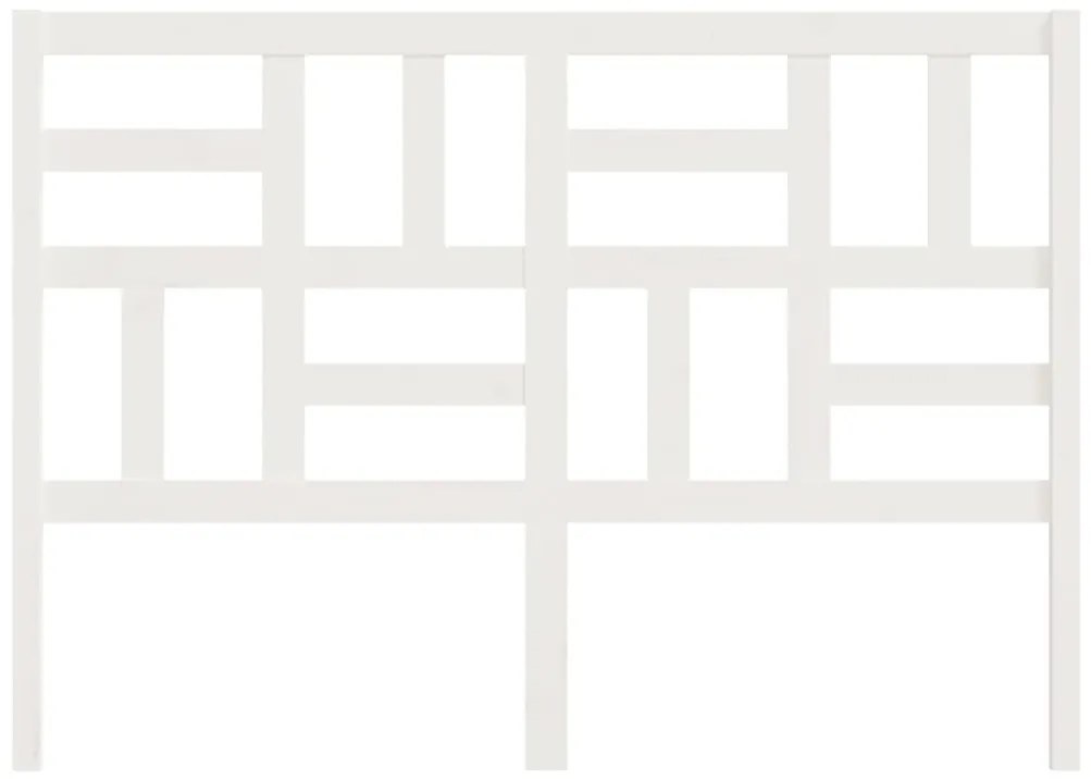 vidaXL Κεφαλάρι Κρεβατιού Λευκό 126 x 4 x 104 εκ. Μασίφ Ξύλο Πεύκου