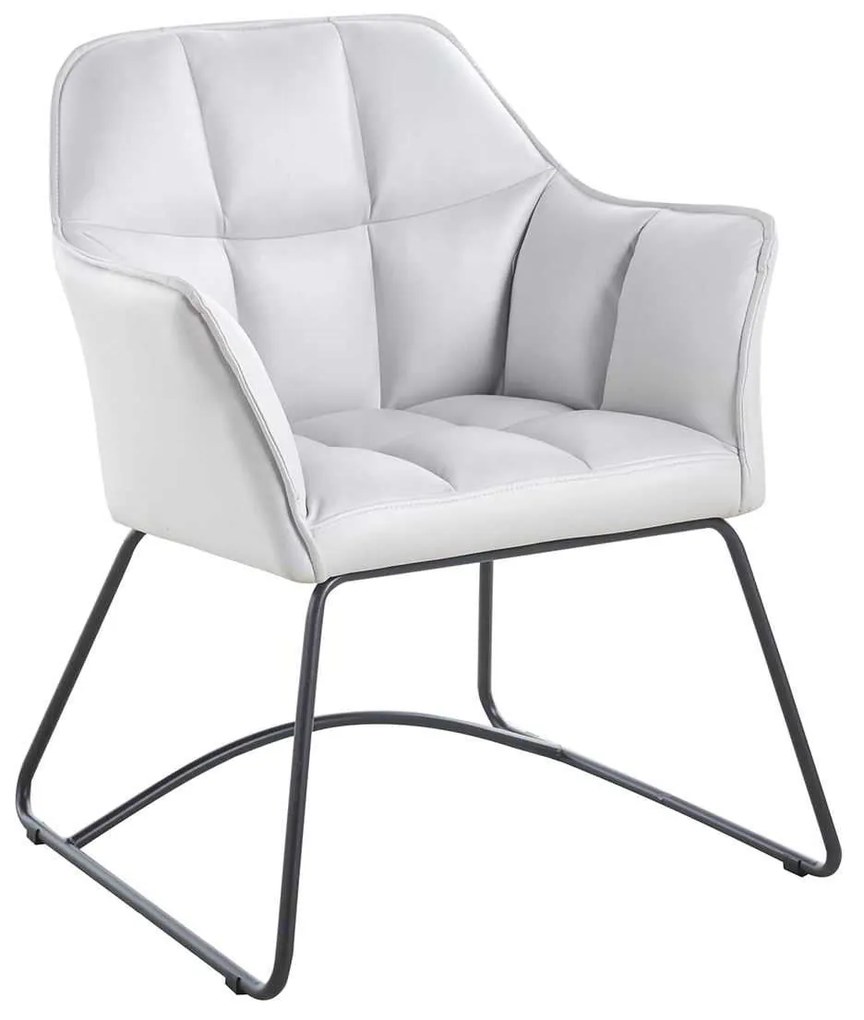 POLLY Πολυθρόνα Μέταλλο Βαφή Μαύρο, Ύφασμα Suede Γκρι 64x65x80cm