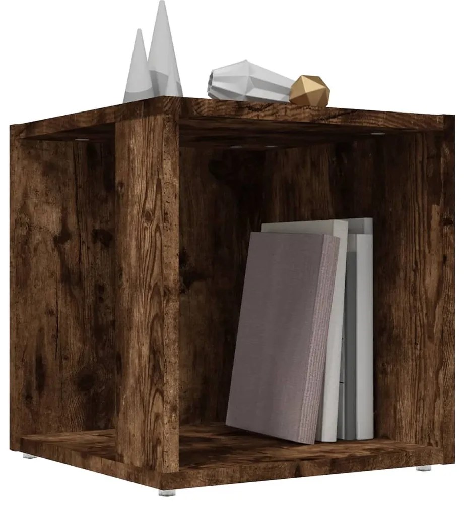 vidaXL Τραπέζι Βοηθητικό Καπνιστή Δρυς 33x33x34,5 εκ. Επεξεργ. Ξύλο