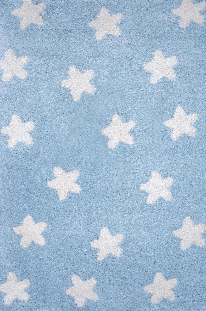 Shaggy παιδικό χαλί Cocoon 8391/30 γαλάζιο με αστεράκια &#8211; 130×190 cm Colore Colori 130X190 Γαλάζιο