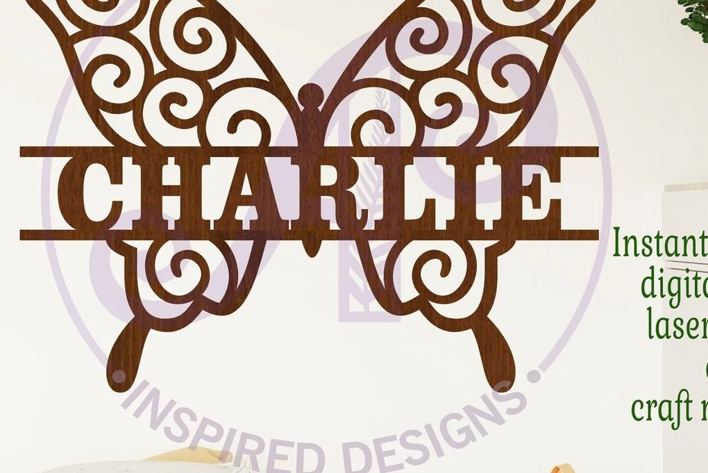 Σετ των 3 Intra απο ξύλο plywood 3mm-4mm πάχος Butterfly Swirls Design 1 Όνομα Δίασταση 6x6 cm INTRAFABR-118917720