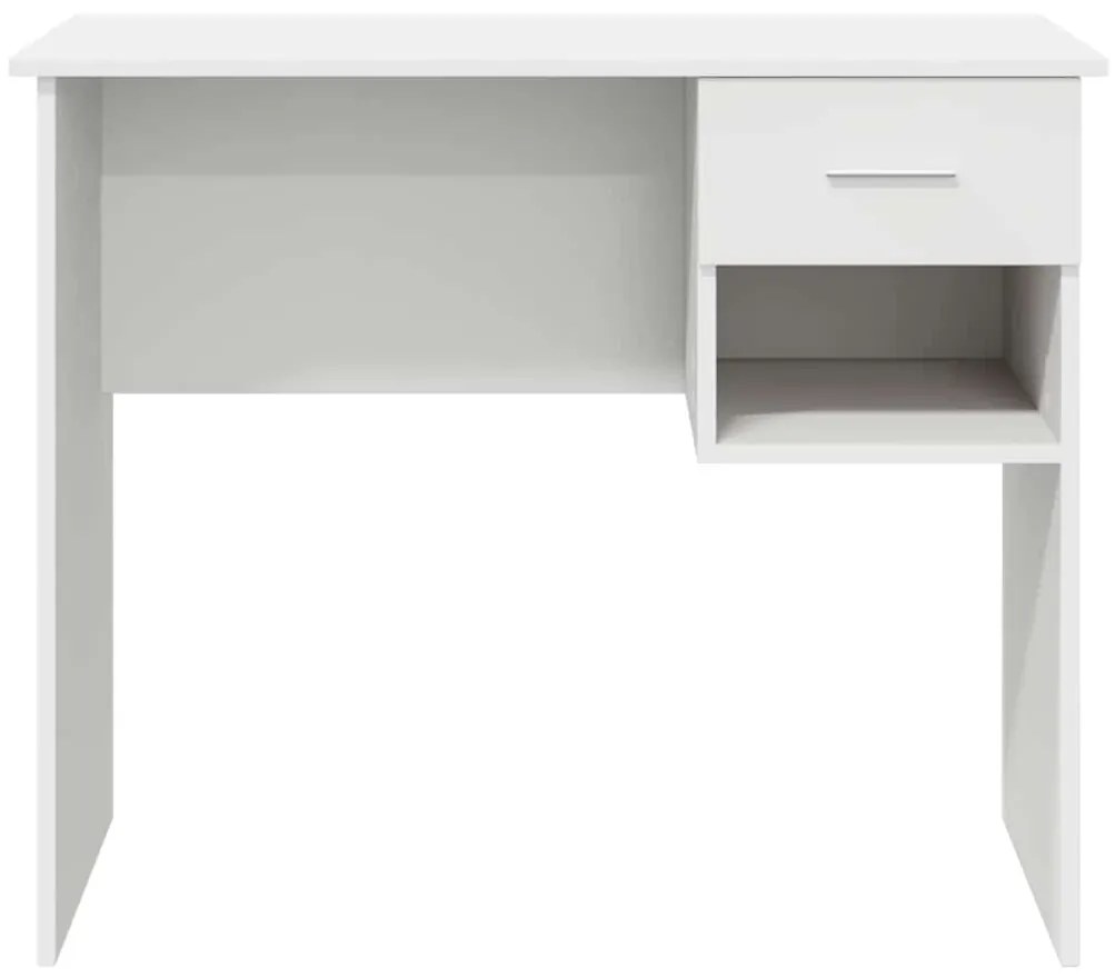 vidaXL Γραφείο με συρτάρι Λευκό 90 x 49.5 x 75 εκ. Επεξεργασμένο ξύλο
