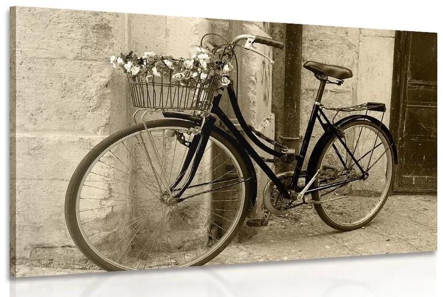 Εικόνα ρουστίκ ποδήλατο σε σχέδιο σέπια - 90x60