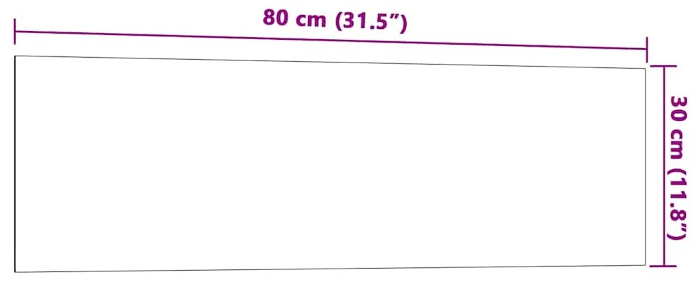 vidaXL Πίνακας Επιτοίχιος Μαγνητικός Λευκός 80 x 30 εκ. Ψημένο Γυαλί