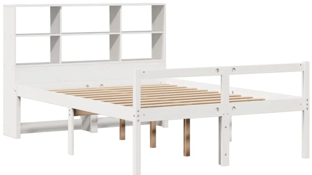 vidaXL Κρεβάτι Βιβλιοθήκη Χωρίς Στρώμα 140x190 εκ Μασίφ Ξύλο Πεύκου