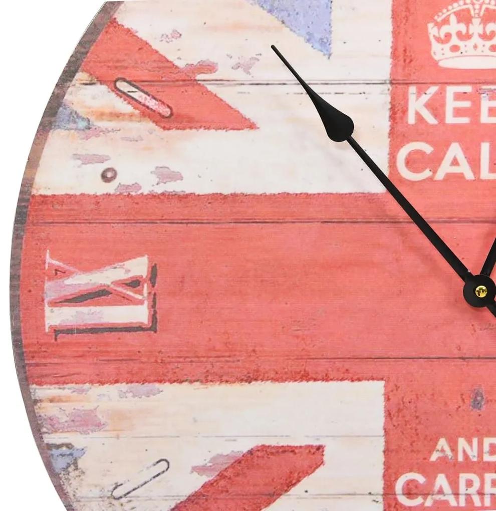 Ρολόι Τοίχου Vintage Ηνωμένο Βασίλειο 60 εκ. - Πολύχρωμο