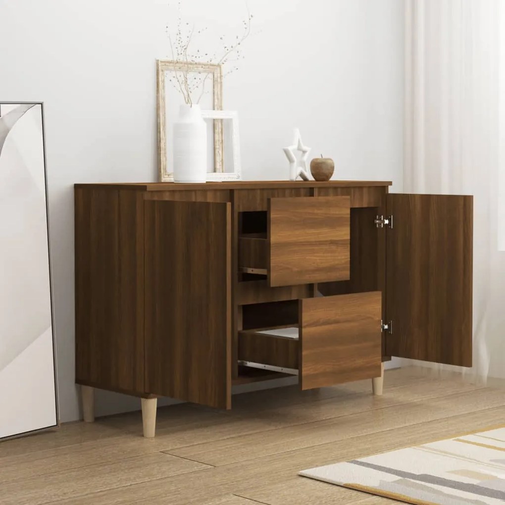 vidaXL Μπουφές Καφέ Δρυς 101 x 35 x 70 εκ. από Επεξεργασμένο Ξύλο