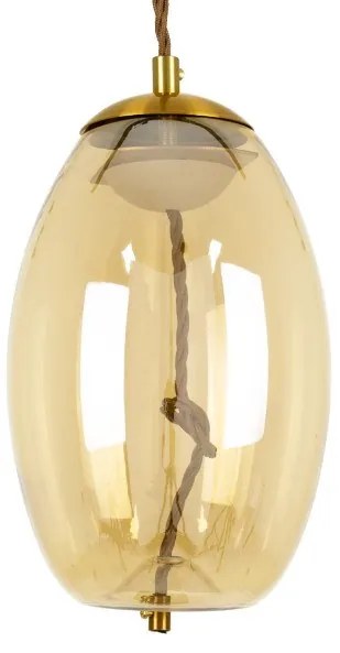 Κρεμαστό Φωτιστικό LED Φ17 Γυάλινο ΑΧΤΟΝ 2700K 500lm 7W Globostar-754-Μελί 00754
