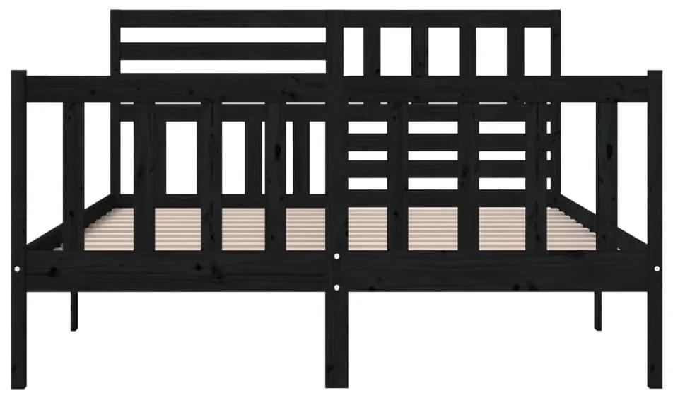 vidaXL Πλαίσιο Κρεβατιού Μαύρο 160 x 200 εκ. από Μασίφ Ξύλο