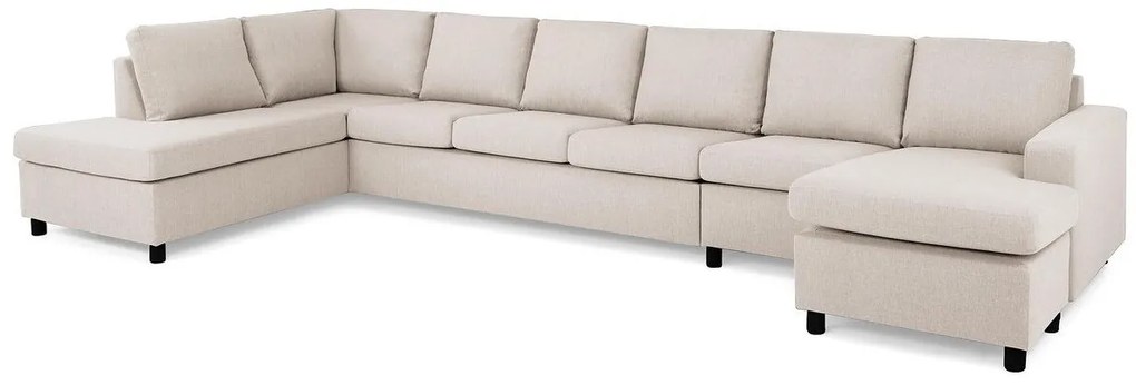 Γωνιακός Καναπές Scandinavian Choice C163, Μαύρο, Beige, 407x199x80cm, Πόδια: Πλαστική ύλη | Epipla1.gr