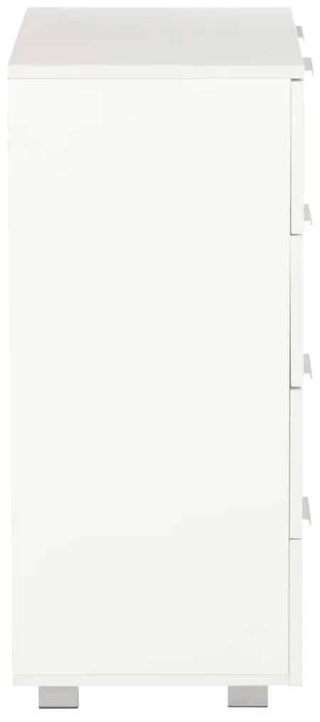 Μπουφές Ψηλός Γυαλιστερός Λευκός 60x35x80 εκ. Επεξ. Ξύλο - Λευκό