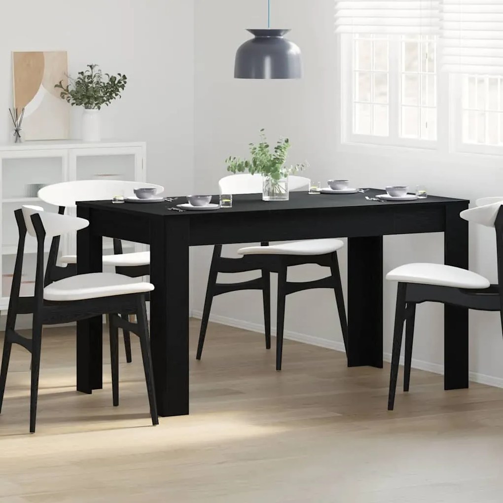 vidaXL Τραπεζαρία Μαύρη δρυς 140 x 74.5 x 76 εκ. Επεξεργασμένο ξύλο