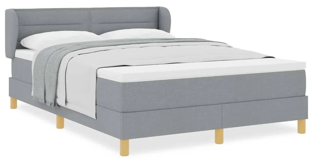 vidaXL Κρεβάτι με Ελατήρια και Στρώμα Κρεμ 90x200 εκ Υφασμα με στρώμα