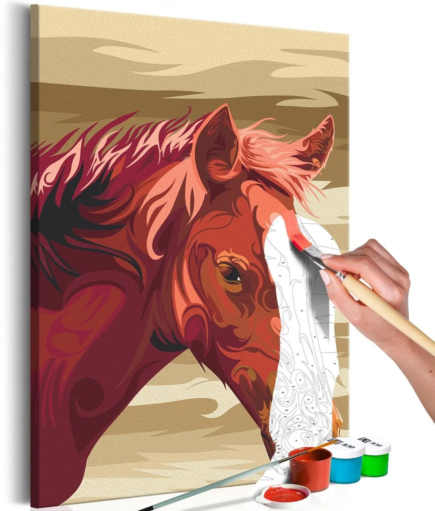 Πίνακας για να τον ζωγραφίζεις - Brown Horse 40x60