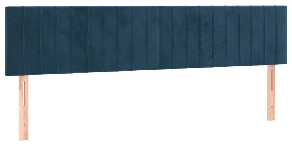 vidaXL Κεφαλάρια Κρεβατιού 2 τεμ.Σκούρο Μπλε 100x5x78/88 εκ. Βελούδινο
