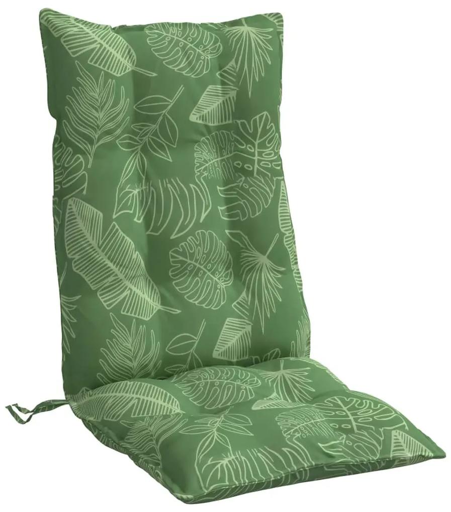 Μαξιλάρια Καρέκλας με Ψηλή Πλάτη 2 τεμ. Σχ. Φύλλα Ύφασμα Oxford - Πράσινο