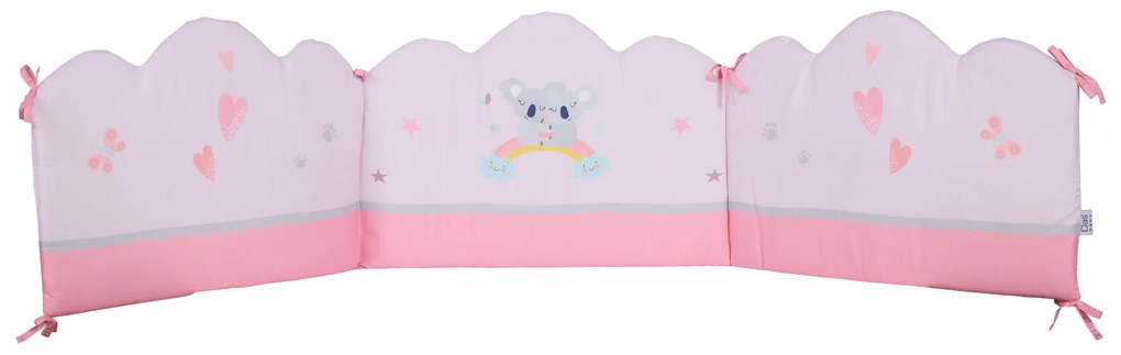 Πάντα Κούνιας Microfiber 45x195εκ. Digital Print Fun 4934 Γκρι-Ροζ Das Baby