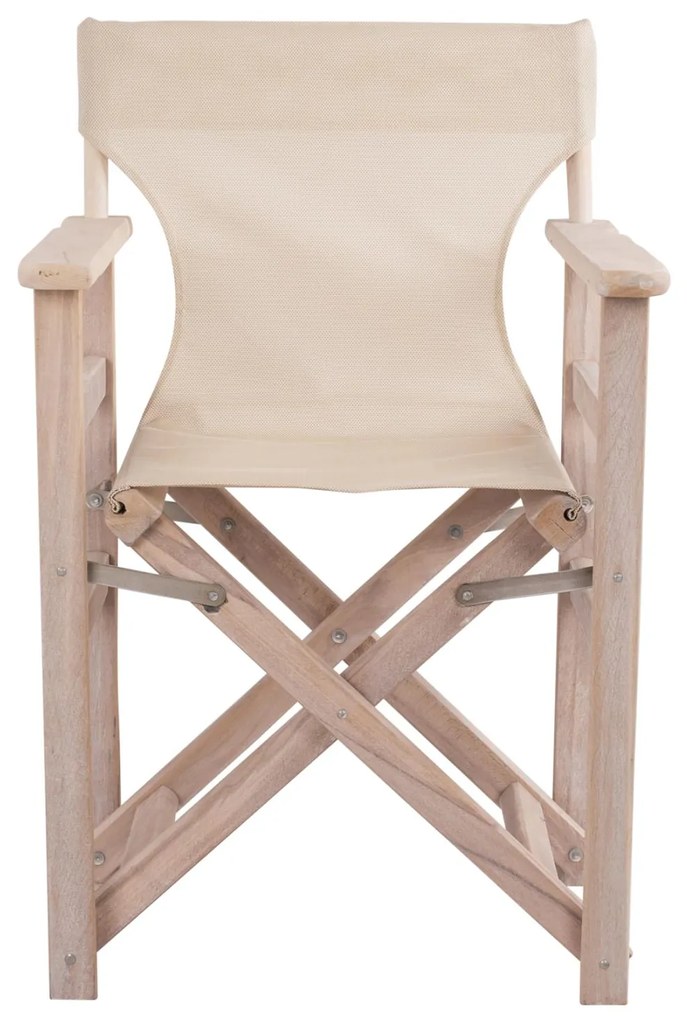 Καρέκλα Σκηνοθέτη ΛΗΜΝΟΣ C10453.60 Chalk Finish Λευκή Εμποτισμού με PVC Εκρού 57x54x88.5 εκ.