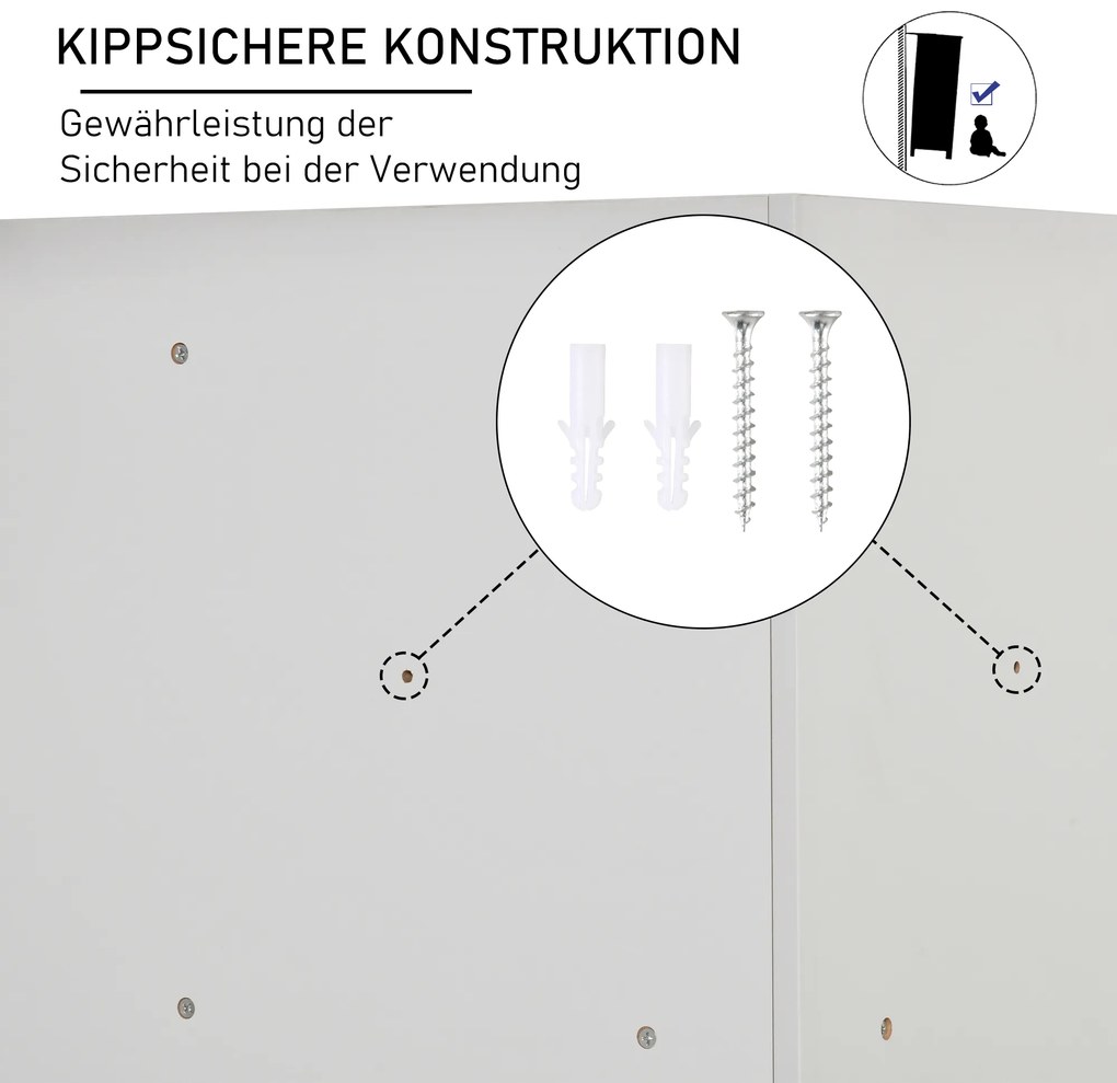 HOMCOM Ράφι αποθήκευσης για παιδιά, 3 συρτάρια από μη υφαντό ύφασμα, MDF, ασφαλές από ανατροπή, Γκρι