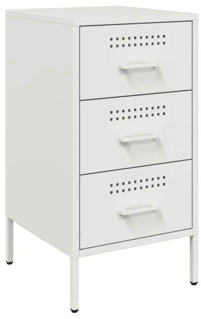 vidaXL Κομοδίνα 2 τεμ. Λευκά 36x39x68 εκ. από Χάλυβα