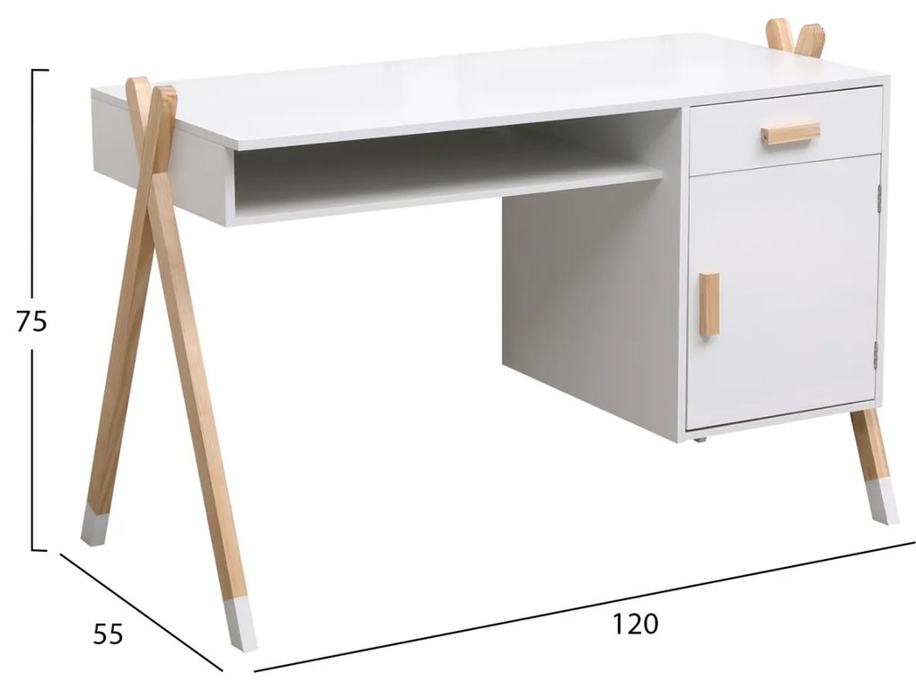 Γραφείο παιδικό PASCHAL Μελαμίνη - Ξύλο Πεύκου 120x55x75Υ εκ. 120x55x75 εκ.