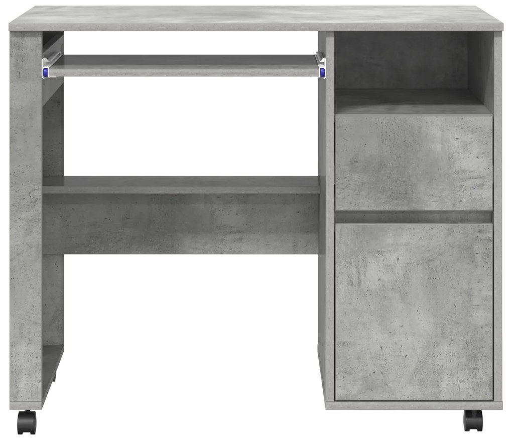 vidaXL Γραφείο Υπολογιστή Concrete Grey Γκρι concrete Μοριοσανίδα Μεσαίο