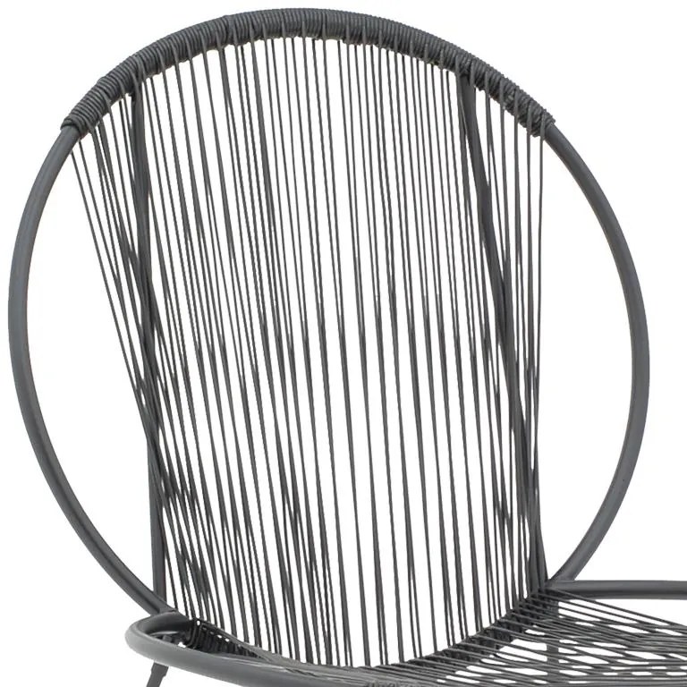 Καρέκλα κήπου Dapper μαύρο μέταλλο-pe μαύρο 64.5x74.5x76εκ 64.5x71x92.5 εκ.