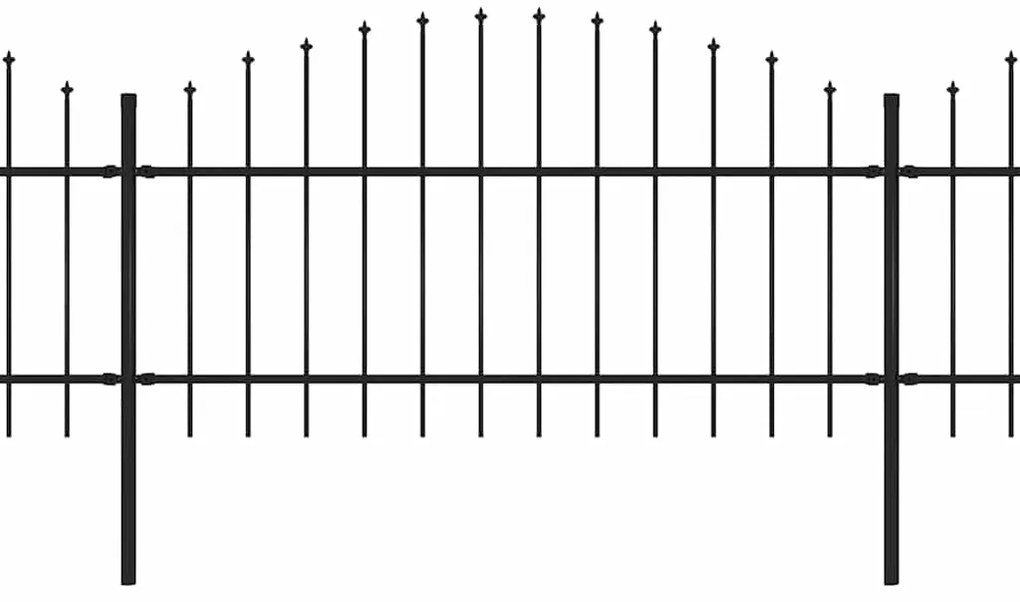 vidaXL Κάγκελα Περίφραξης με Λόγχες Μαύρα (1-1,25) x 13,6 μ. Ατσάλινα
