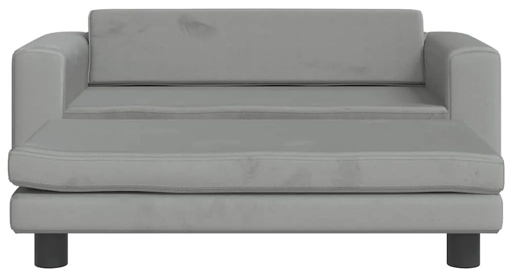 vidaXL Καναπές Παιδικός με Υποπόδιο Αν. Γκρι 100x50x30 εκ. Βελούδινος
