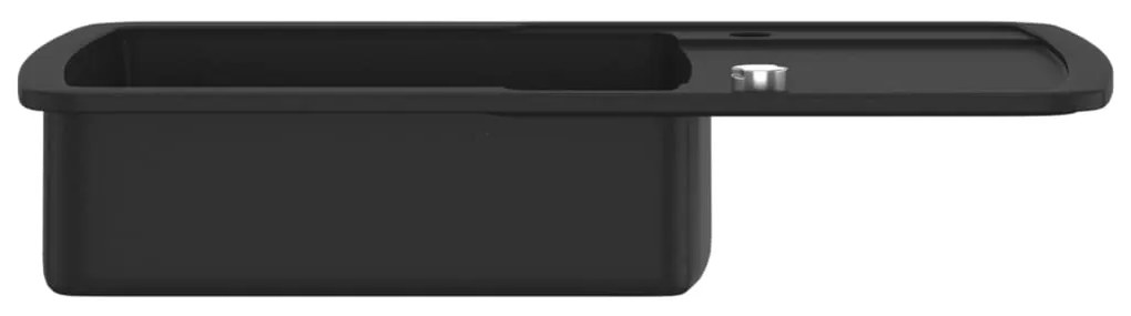 vidaXL Νεροχύτης με Μονή Γούρνα Μαύρος Γρανιτένιος