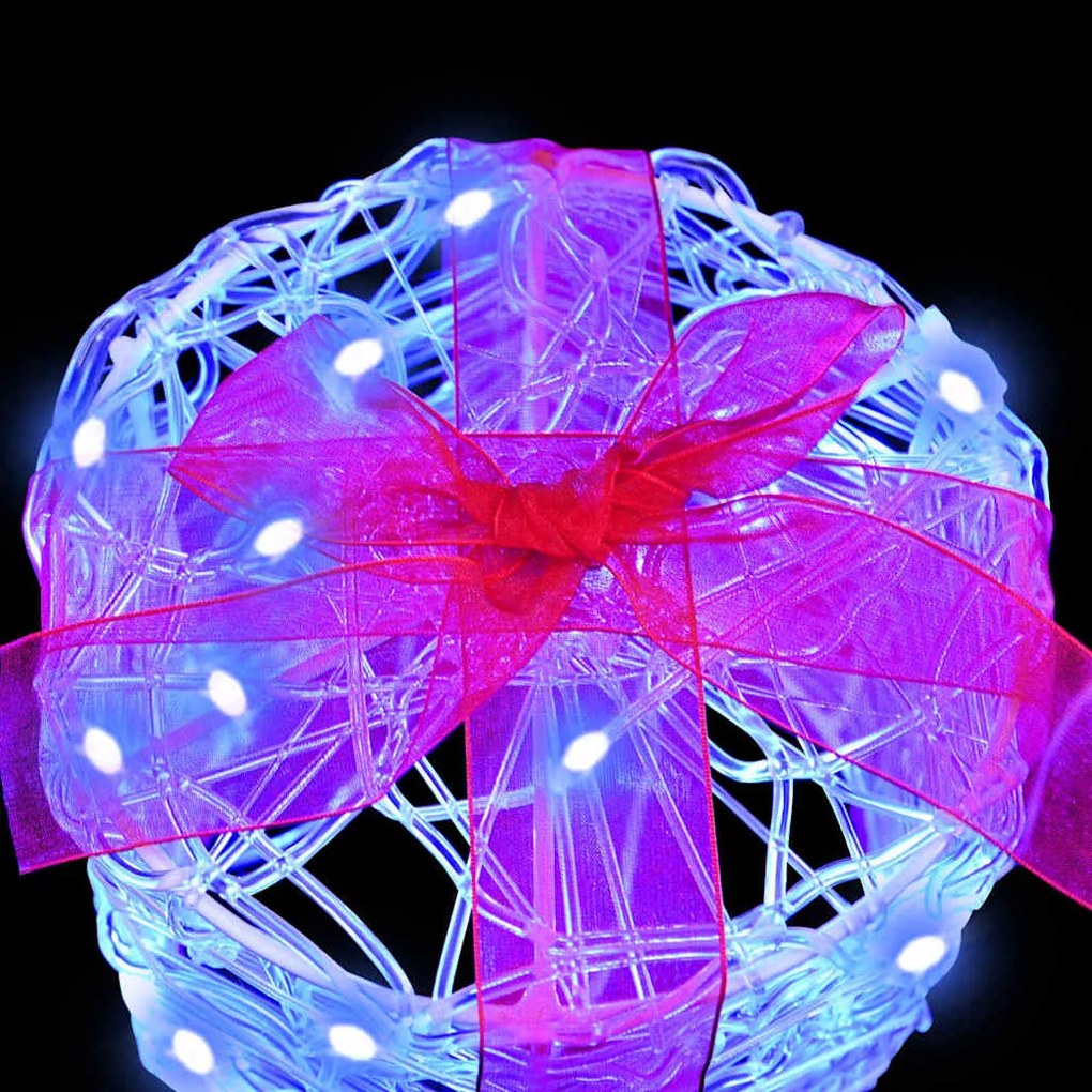 vidaXL Διακόσμηση Κουτιού Δώρου 3 pcs Μπλε 20 x 20 x 21 εκ Ακρυλικό