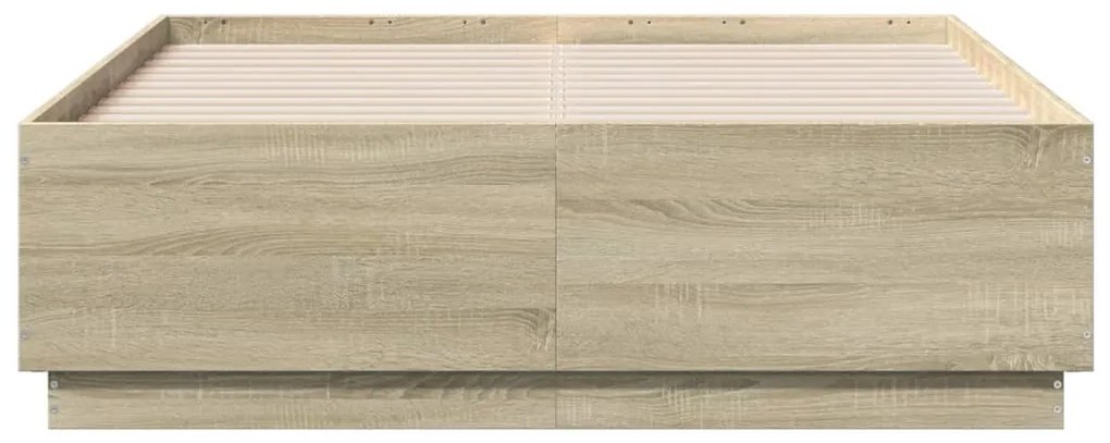 vidaXL Πλαίσιο Κρεβατιού Sonoma Δρυς 140x190 εκ. Επεξεργασμένο Ξύλο