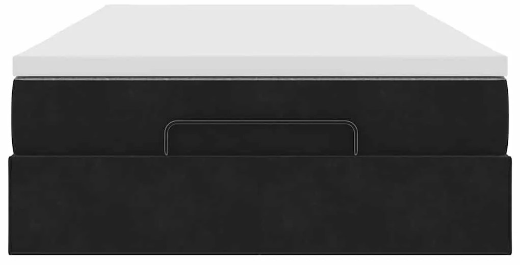 vidaXL Οθωμανικό κρεβάτι με στρώμα Μαύρο 120x200cm Velvet
