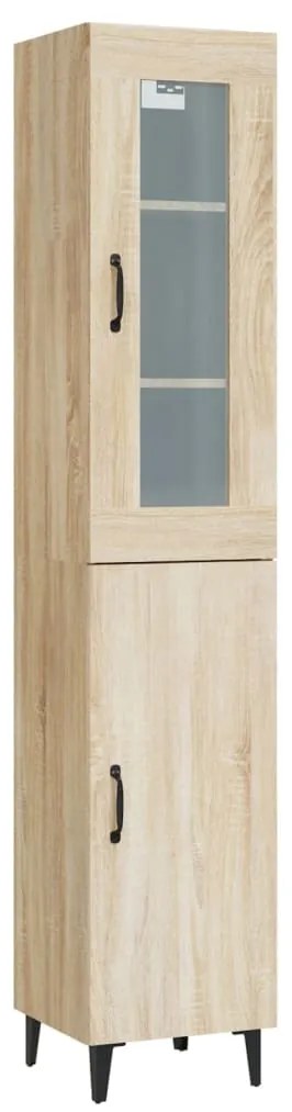 vidaXL Μπουφές Sonoma δρυς 34,5 x 34 x 180 εκ. από Επεξεργασμένο Ξύλο