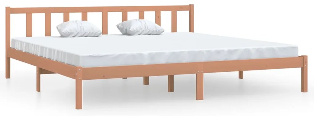 vidaXL Πλαίσιο Κρεβατιού Καφέ Μελί 200 x 200 εκ. από Μασίφ Ξύλο Πεύκου