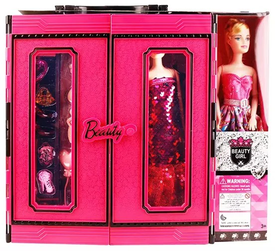 Σετ Κούκλα με Ντουλάπα &amp; Αξεσουάρ Ομορφιάς