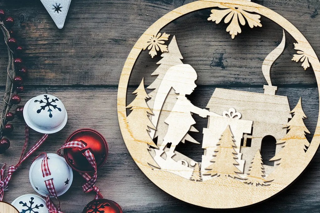 Σετ των 3 Intra απο ξύλο plywood 3mm-4mm πάχος Χριστουγεννιάτικο Ξωτικό Πολυστρωματικό ντεκόρ χειροτεχνίας Δίασταση 4x4 cm INTRAFABR-83955422