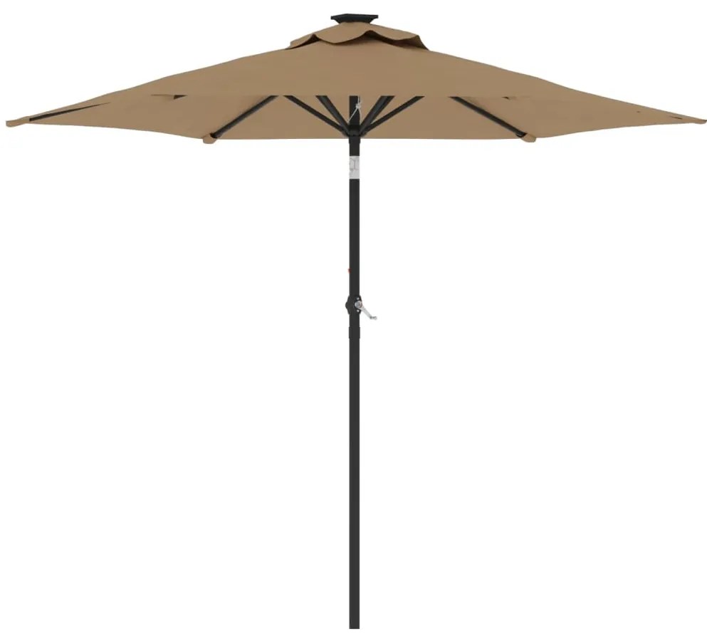 Ομπρέλα Κήπου με Ατσάλινο Ιστό Taupe 225x225x212 εκ. - Μπεζ-Γκρι