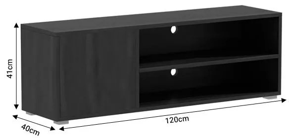 Έπιπλο τηλεόρασης Ellon μελαμίνης μαύρο 120x40x41εκ. 120x40x41 εκ.