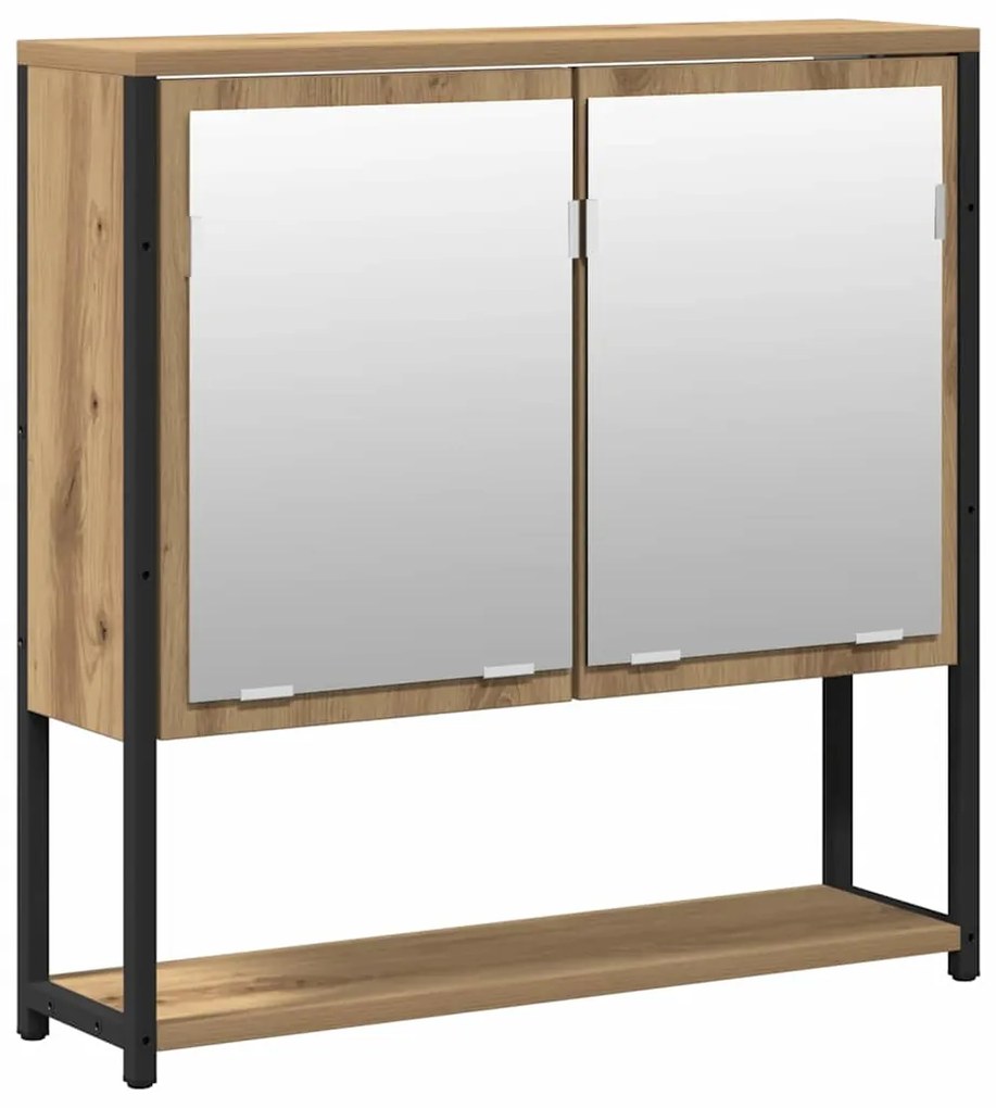 vidaXL Σετ Επίπλων Μπάνιου με ράφι 2 pcs Καφέ Επεξεργασμένο ξύλο