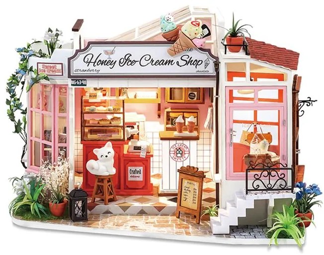 Rolife Honey Ice-cream Shop DG148 DIY Wooden Dollhouse