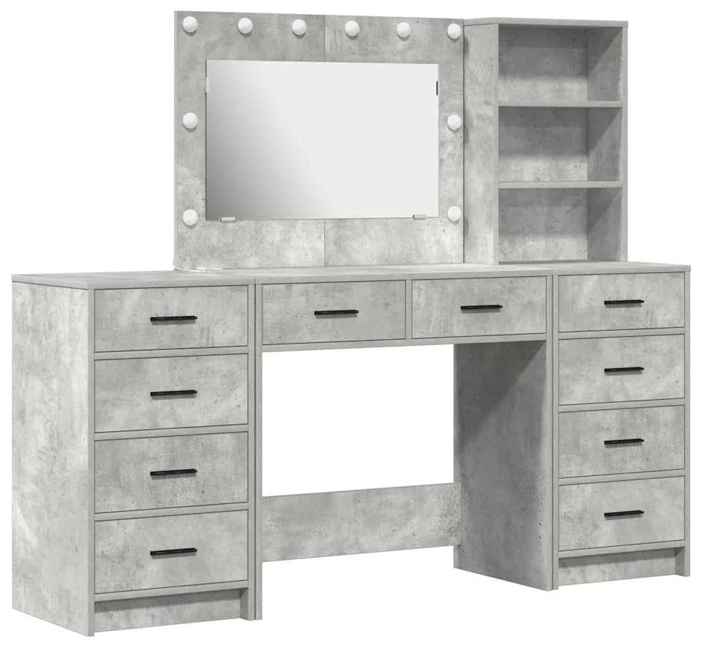 vidaXL Τραπέζι περιποίησης με συρτάρι 3 pcs Γκρι 40 x 41 x 135 εκ.