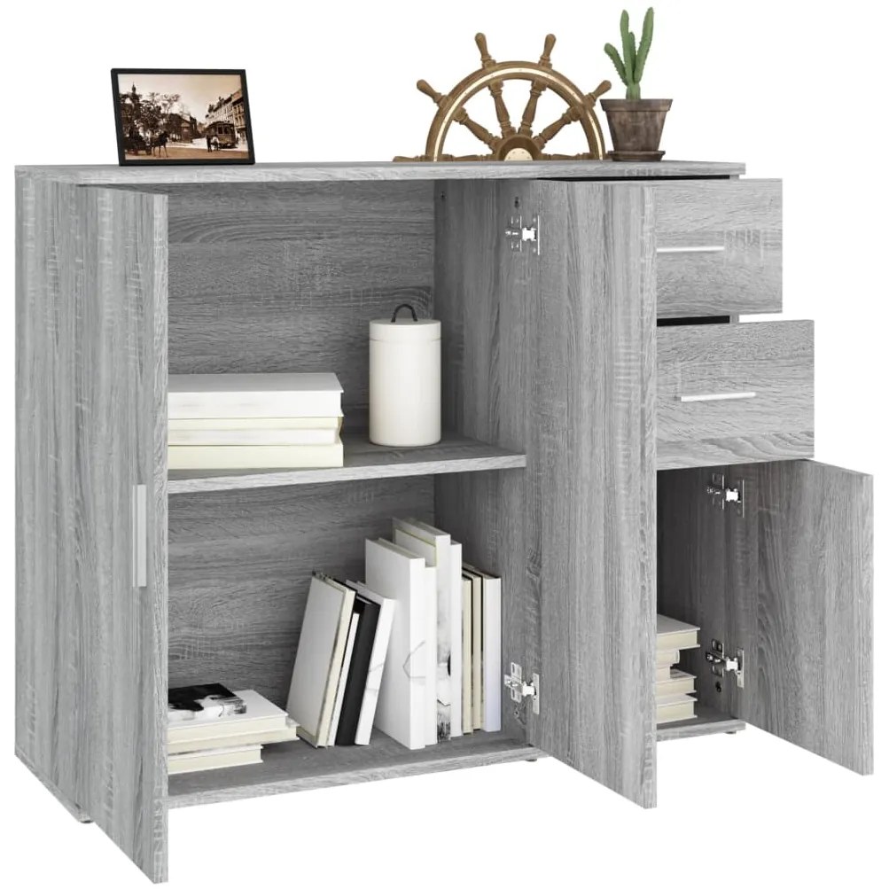 vidaXL Ντουλάπι Γκρι Sonoma 91x29,5x75 εκ. από Επεξεργασμένο Ξύλο