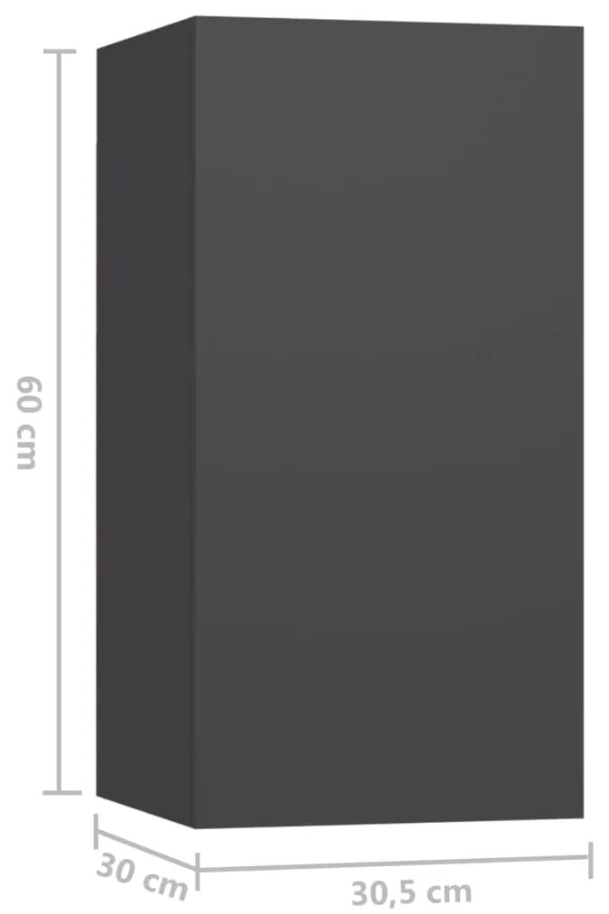 Έπιπλα Τηλεόρασης 7 τεμ. Γκρι 30,5 x 30 x 60 εκ. Επεξ. Ξύλο 3078953