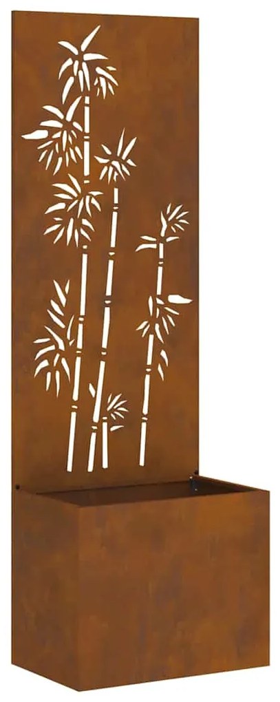vidaXL Γλάστρα Κήπου με Διακοσμητική Πάνελ Σκ rusty 50 x 140 cm
