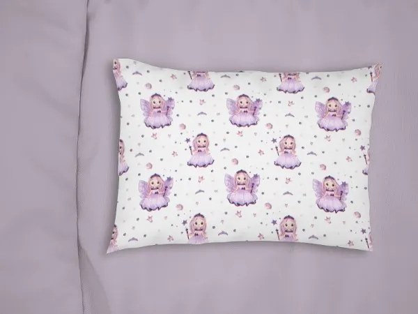 Μαξιλαροθήκη Φανελένια Bebe 35x45εκ. Fairy 86 White-Lilac DimCol