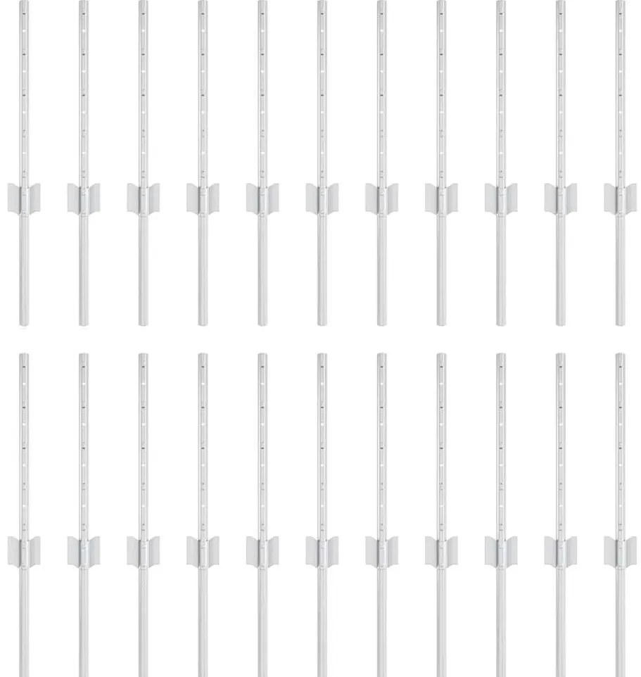 vidaXL Πό posts φράχτη 22 pcs Ασημί 80 cm Ατσάλι